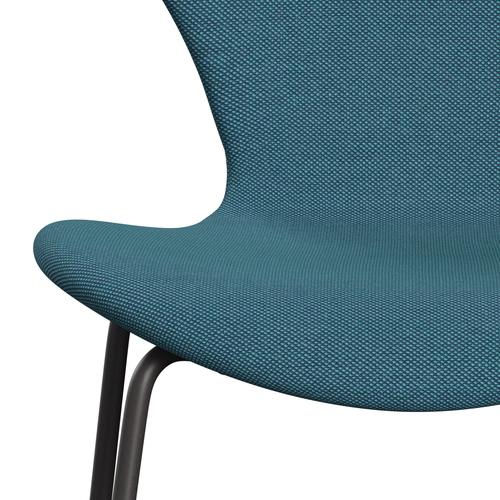 Fritz Hansen 3107 krzesło pełne tapicerka, ciepły grafit/stalcut trio turkus