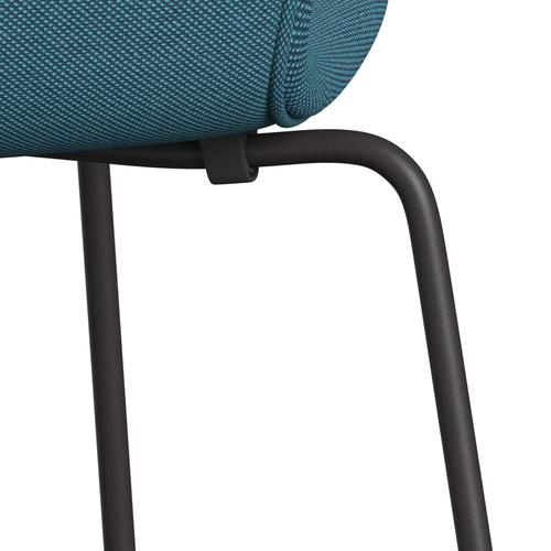 Fritz Hansen 3107 krzesło pełne tapicerka, ciepły grafit/stalcut trio turkus