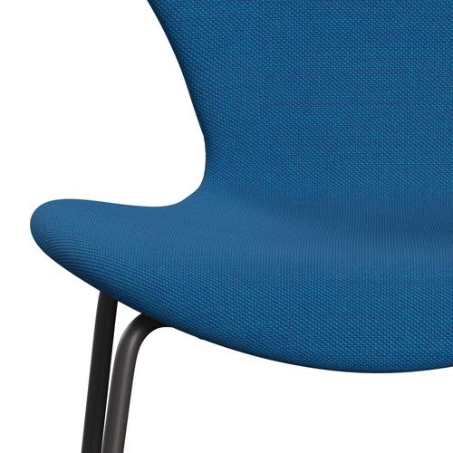 Fritz Hansen 3107 Chair Full Upholstery, Warm Graphite/Steelcut Trio Turquoise/Blue