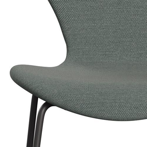 Fritz Hansen 3107 Krzesło pełna tapicerka, ciepły grafit/stalcut trio biały/ciemnozielony