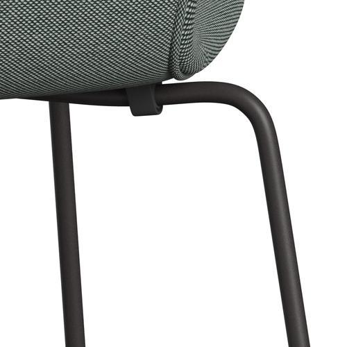 Fritz Hansen 3107 Krzesło pełna tapicerka, ciepły grafit/stalcut trio biały/ciemnozielony