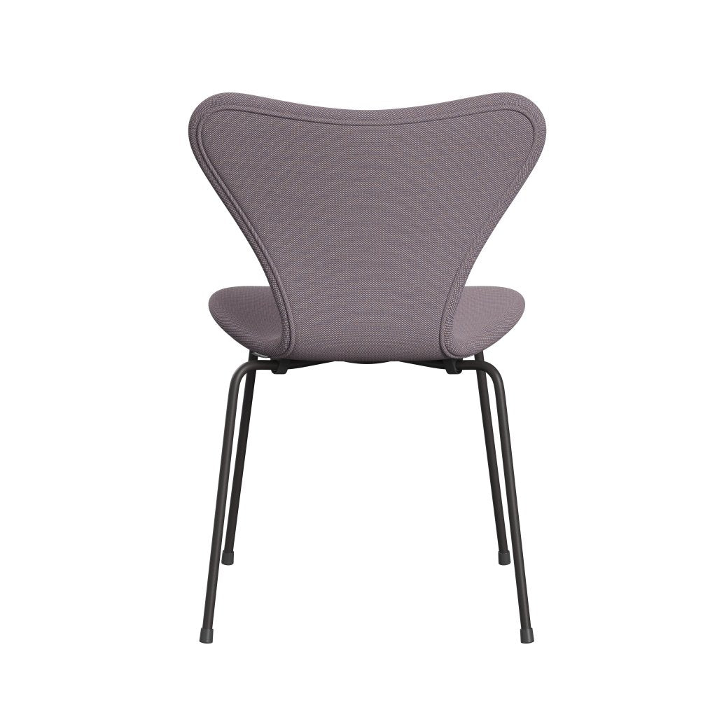 Fritz Hansen 3107 Krzesło pełna tapicerka, ciepły grafit/stalcut trio biały/fiolet