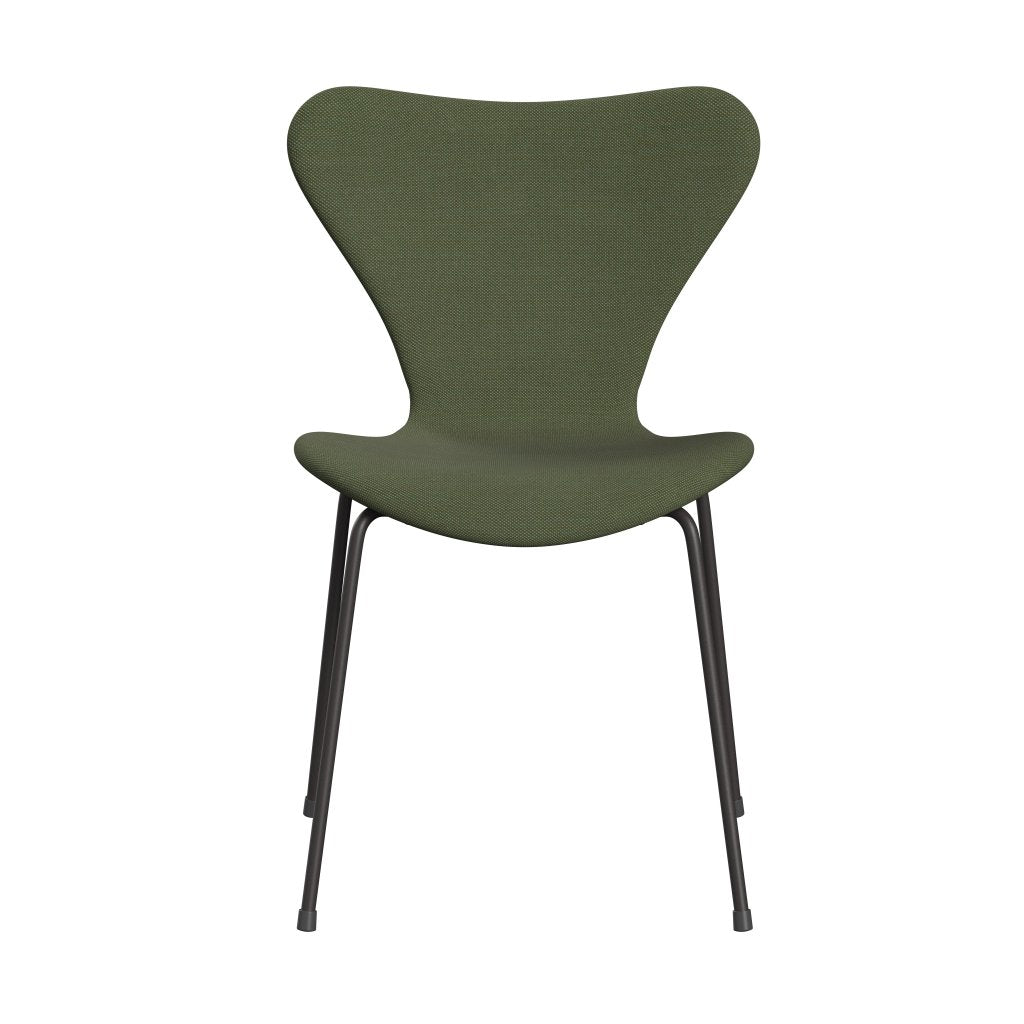 Fritz Hansen 3107 Chair Full Upholstery, Warm Graphite/Steelcut Trio Soft Green