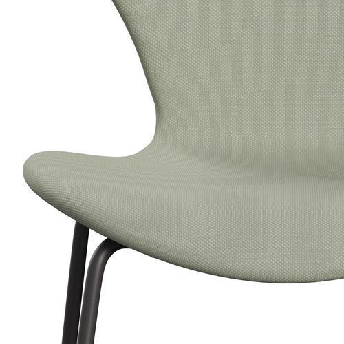 Fritz Hansen 3107 Krzesło pełna tapicerka, ciepły grafit/stalowe turkusowe światło