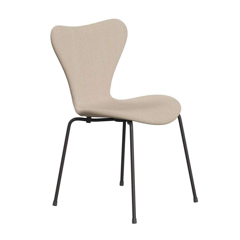 Fritz Hansen 3107 krzesło pełne tapicerka, ciepły grafit/sunniva 2 crème/piasek