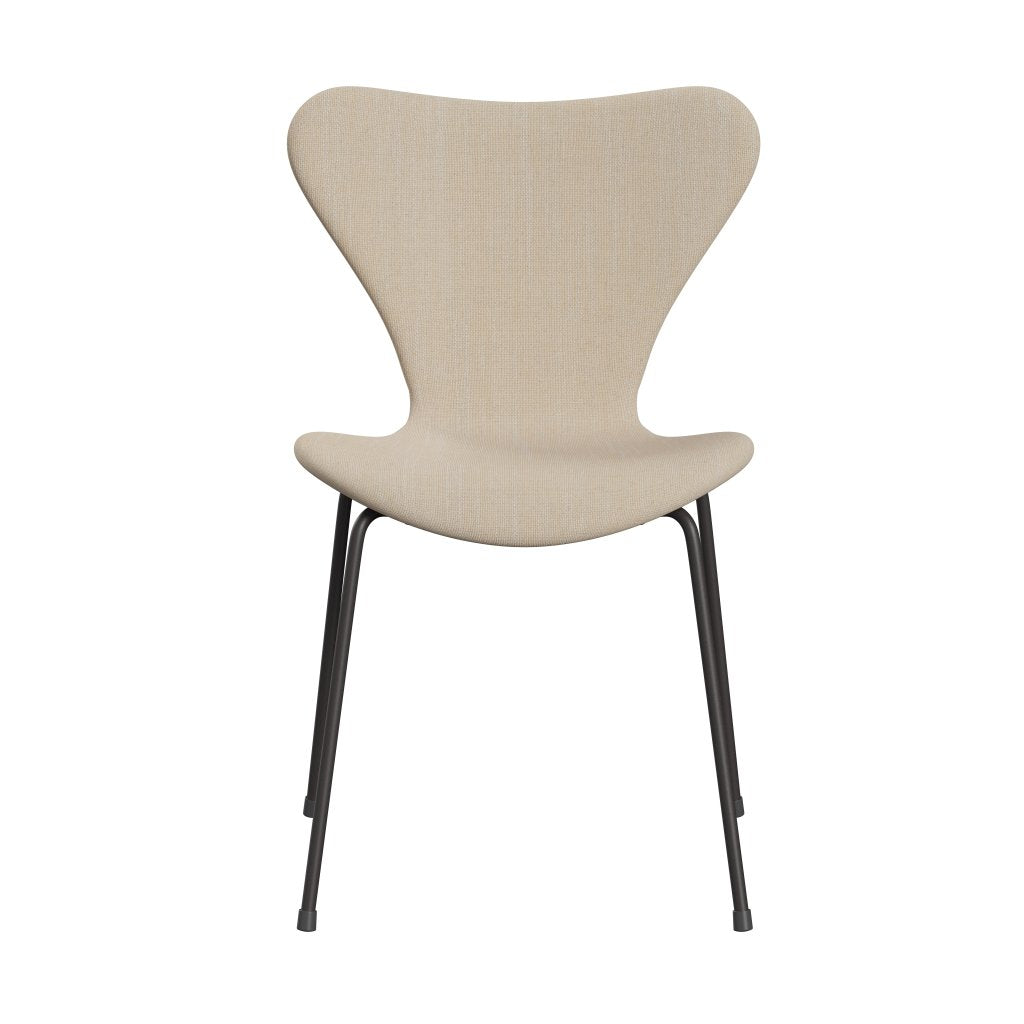 Fritz Hansen 3107 krzesło pełne tapicerka, ciepły grafit/sunniva 2 crème/piasek