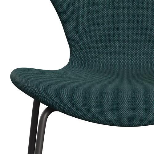 Fritz Hansen 3107 Krzesło pełna tapicerka, ciepły grafit/sunniva 2 zielony/szary