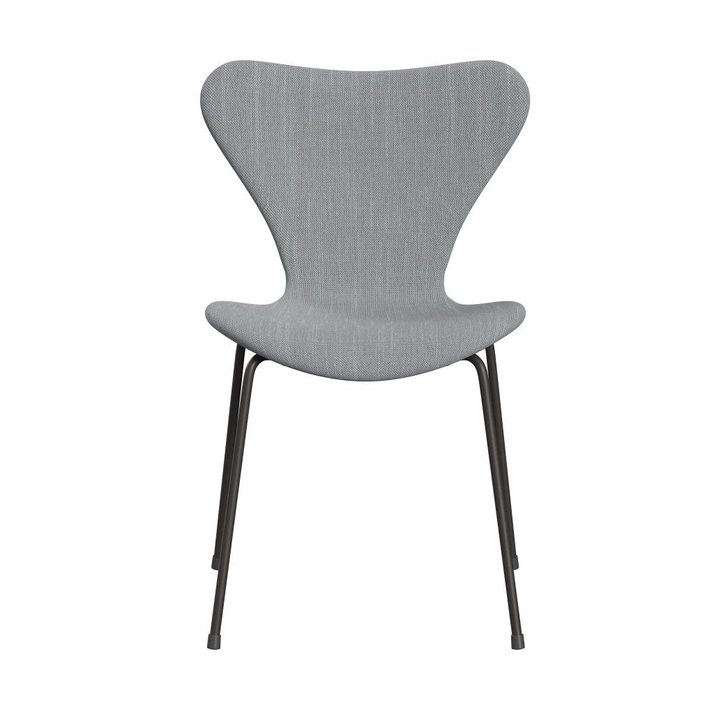 Fritz Hansen 3107 Chair Full Upholstery, Warm Graphite/Sunniva 2 Light Grey/Light Blue