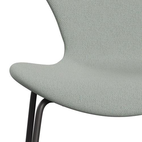 Fritz Hansen 3107 Krzesło pełna tapicerka, ciepły grafit/Sunniva 2 Mint Green