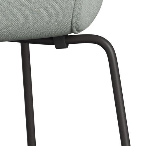 Fritz Hansen 3107 Krzesło pełna tapicerka, ciepły grafit/Sunniva 2 Mint Green