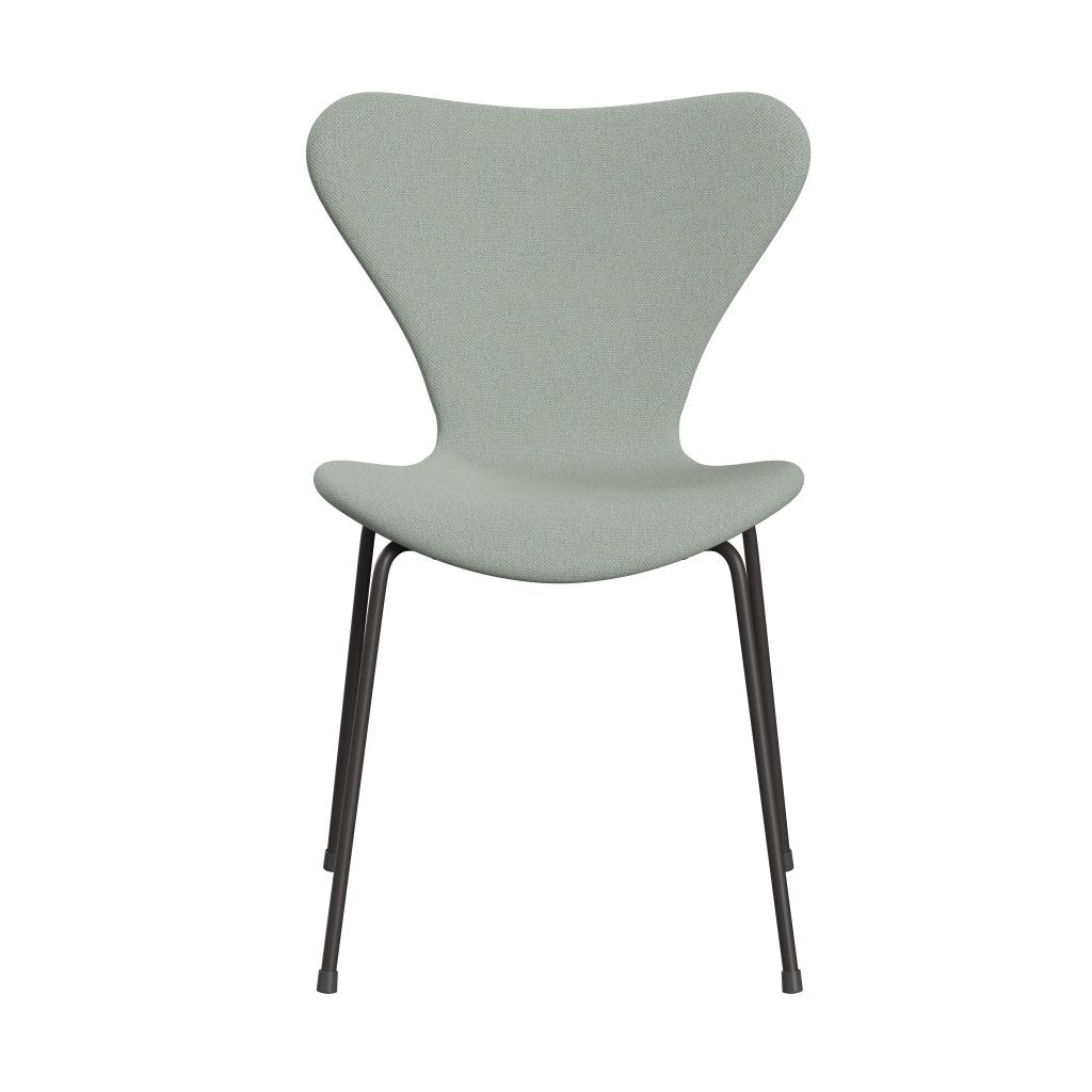 Fritz Hansen 3107 Krzesło pełna tapicerka, ciepły grafit/Sunniva 2 Mint Green