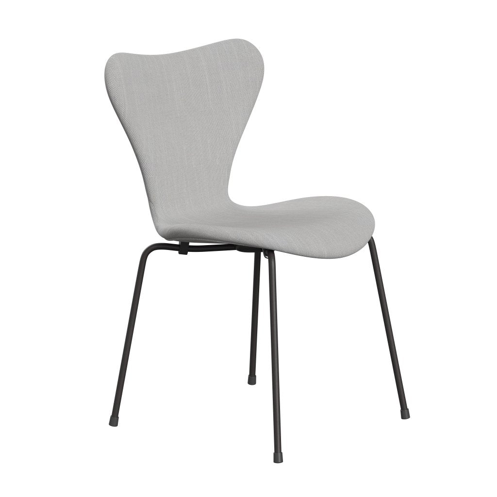 Fritz Hansen 3107 krzesło pełne tapicerka, ciepły grafit/sunniva 2 naturalny/jasnoszary