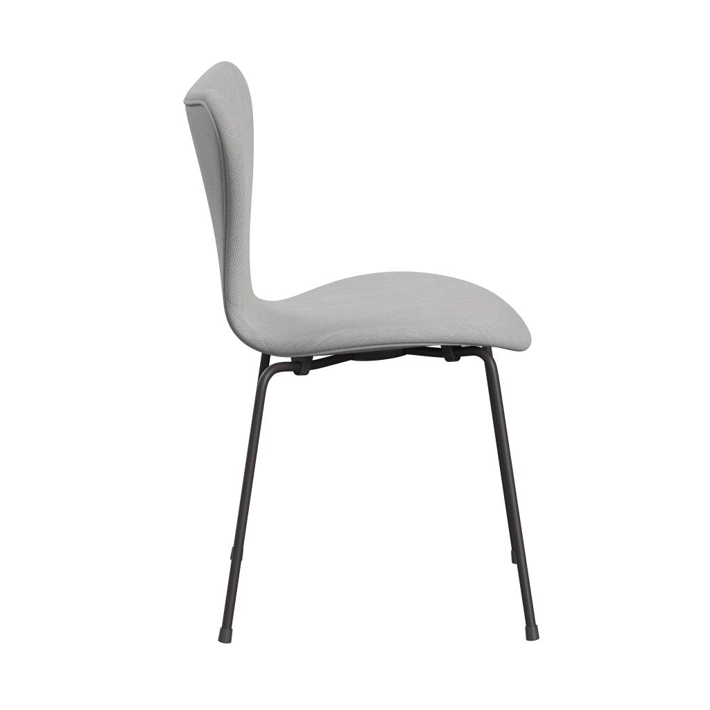 Fritz Hansen 3107 krzesło pełne tapicerka, ciepły grafit/sunniva 2 naturalny/jasnoszary