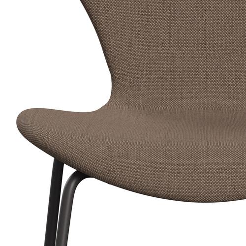 Fritz Hansen 3107 Krzesło Pełna tapicerka, ciepły grafit/Sunniva 2 Chocolate/Tan