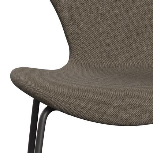 Fritz Hansen 3107 Krzesło pełna tapicerka, ciepły grafit/sunniva 2 czekolada/jasnoszary