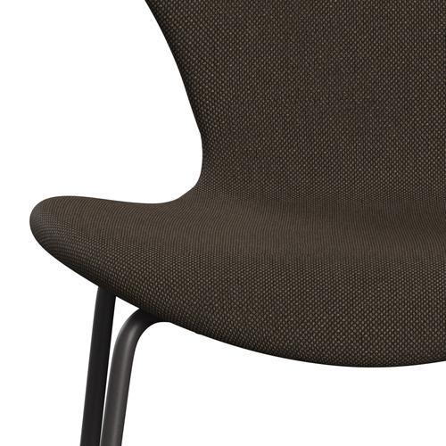 Fritz Hansen 3107 Krzesło pełna tapicerka, ciepły grafit/sunniva 2 czekolada/czarna