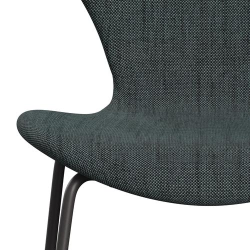 Fritz Hansen 3107 Krzesło pełna tapicerka, ciepły grafit/sunniva 2 czarny/jasnoniebieski