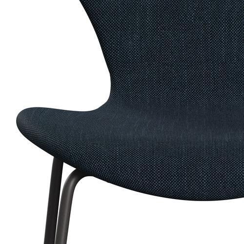 Fritz Hansen 3107 krzesło pełne tapicerka, ciepły grafit/sunniva 2 czarny/granatowy