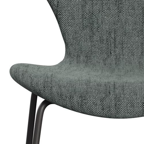 Fritz Hansen 3107 Krzesło pełna tapicerka, ciepły grafit/sunniva 2 czarny/biały