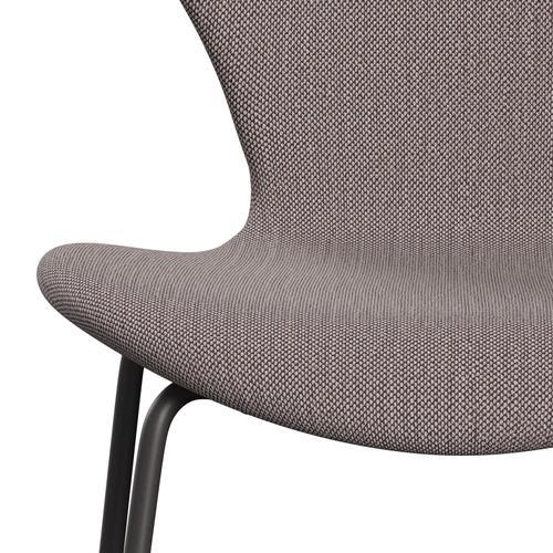 Fritz Hansen 3107 krzesło pełne tapicerka, ciepły grafit/sunniva 2 biały/fioletowy