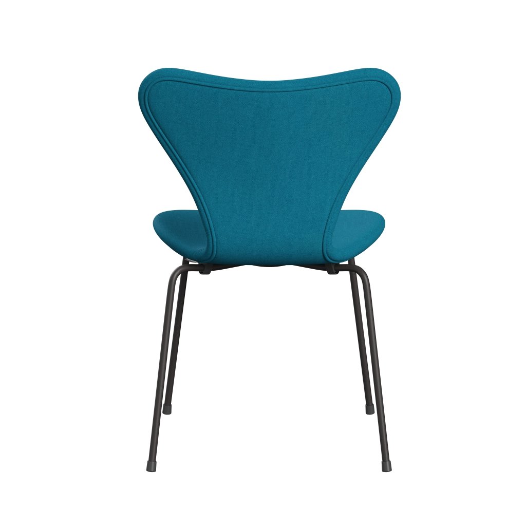 Fritz Hansen 3107 Krzesło pełna tapicerka, ciepły grafit/Tonus Turquoise