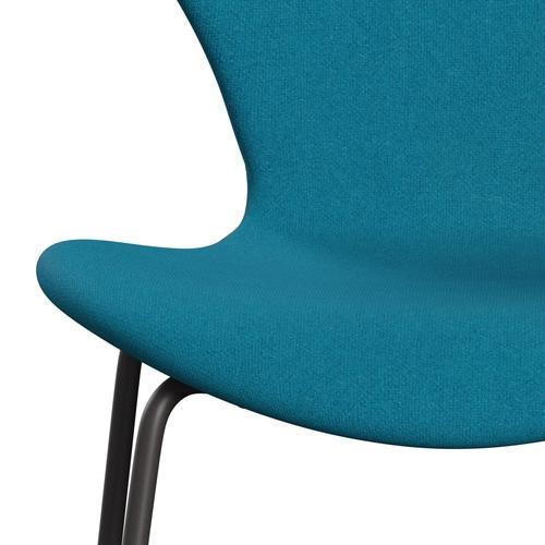 Fritz Hansen 3107 Krzesło pełna tapicerka, ciepły grafit/Tonus Turquoise