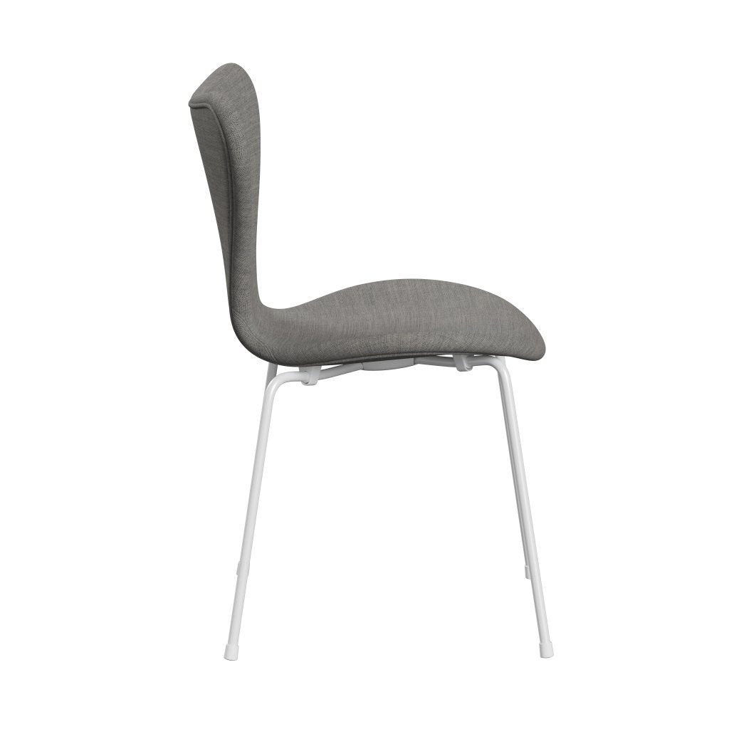 Fritz Hansen 3107 Chair Full Upholstery, White/Canvas Light Grey