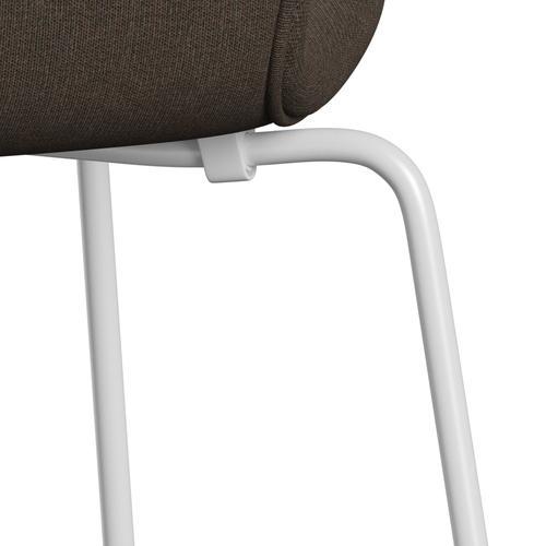 Fritz Hansen 3107 Chair Full Upholstery, White/Canvas Military Green