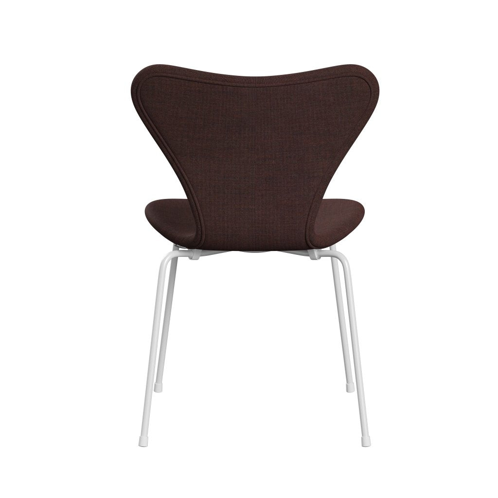 Fritz Hansen 3107 Krzesło pełne tapicerka, biały/płótno Stone Dark