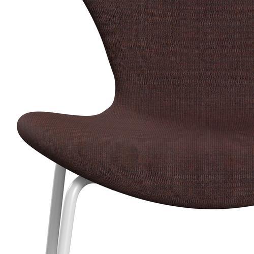 Fritz Hansen 3107 Krzesło pełne tapicerka, biały/płótno Stone Dark