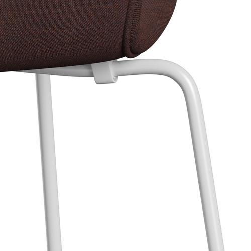 Fritz Hansen 3107 Krzesło pełne tapicerka, biały/płótno Stone Dark