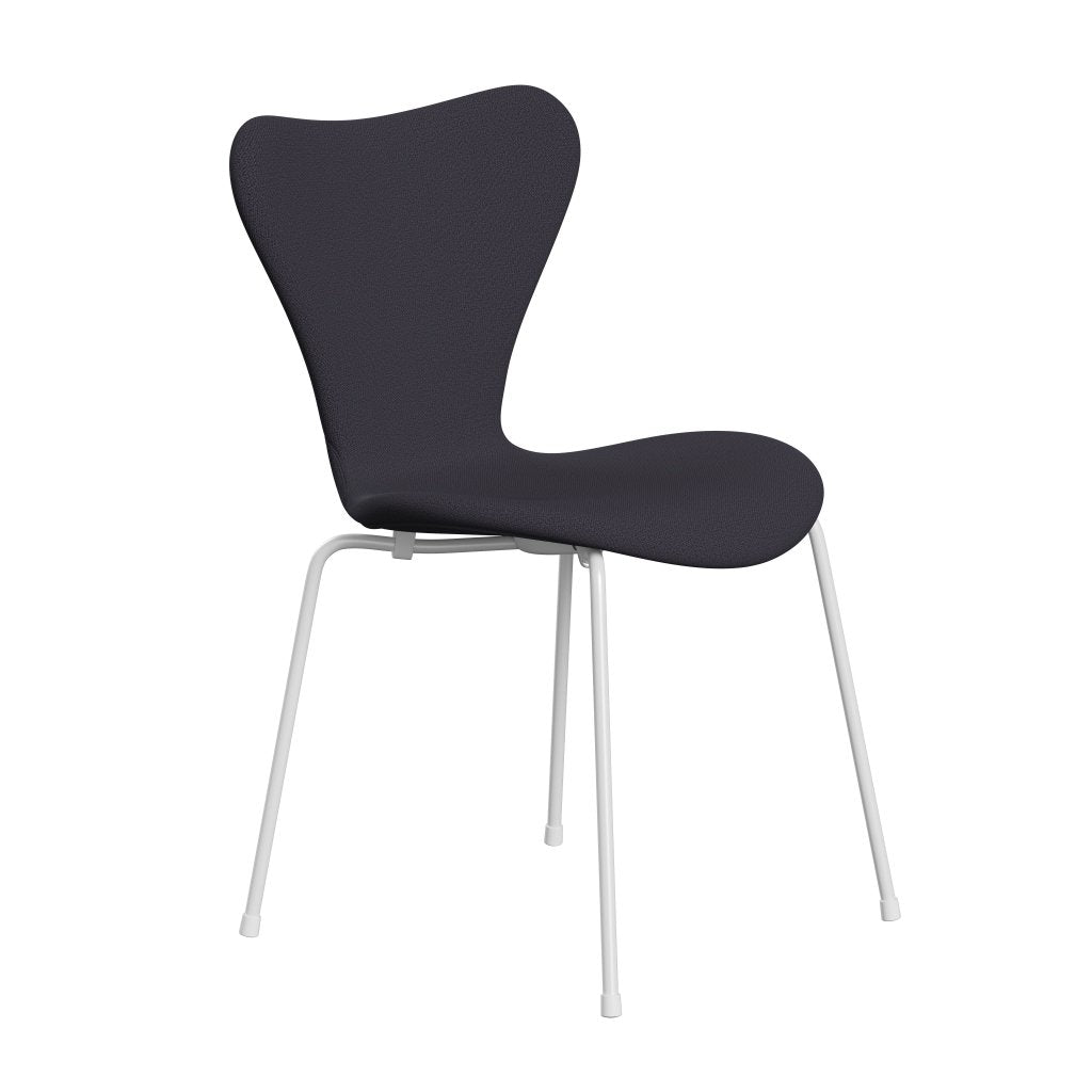 Fritz Hansen 3107 Chair Full Upholstery, White/Capture Blue Charcoal