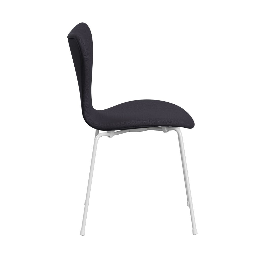 Fritz Hansen 3107 Chair Full Upholstery, White/Capture Blue Charcoal