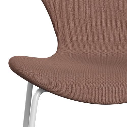 Fritz Hansen 3107 Chair Full Upholstery, White/Capture Brick/Red