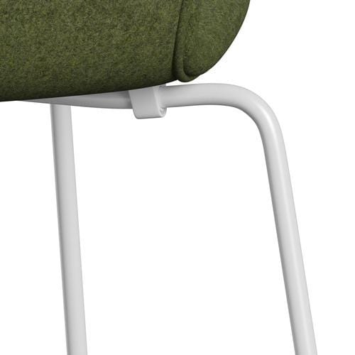 Fritz Hansen 3107 Krzesło pełna tapicerka, White/Divina MD Winter Green