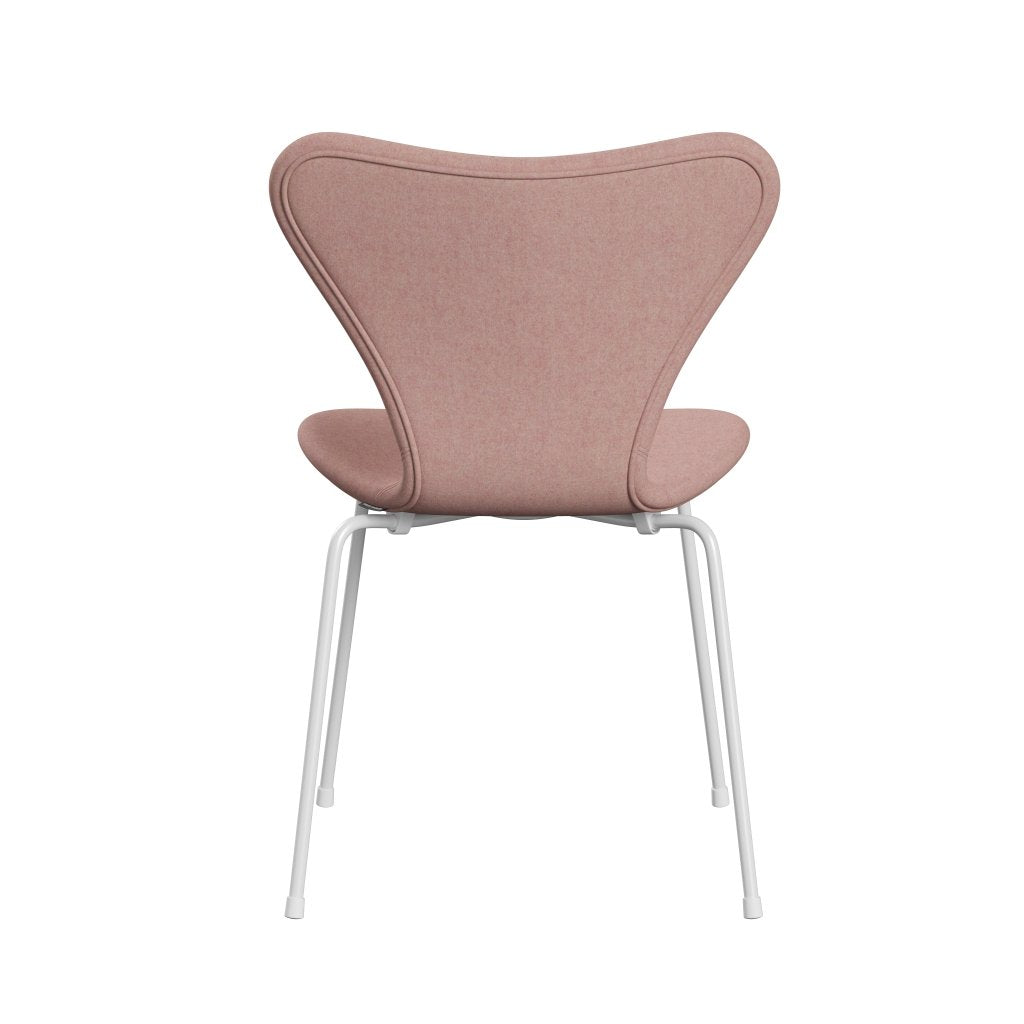 Fritz Hansen 3107 Chair Full Upholstery, White/Divina Md Soft Pink