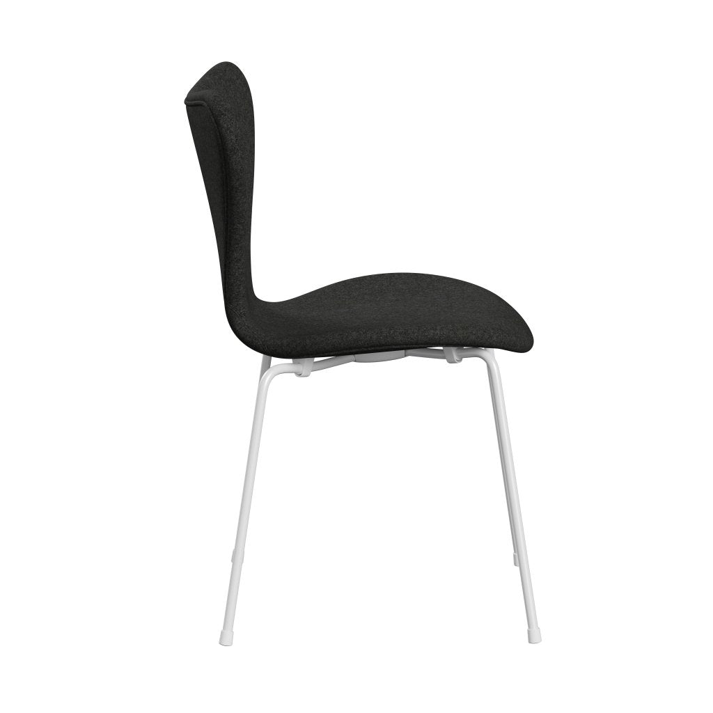 Fritz Hansen 3107 Krzesło pełna tapicerka, biały/divina Melange Grey