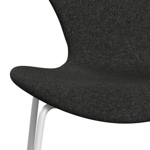 Fritz Hansen 3107 Krzesło pełna tapicerka, biały/divina Melange Grey