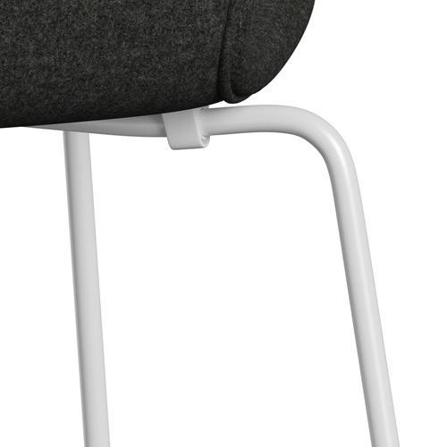 Fritz Hansen 3107 Krzesło pełna tapicerka, biały/divina Melange Grey