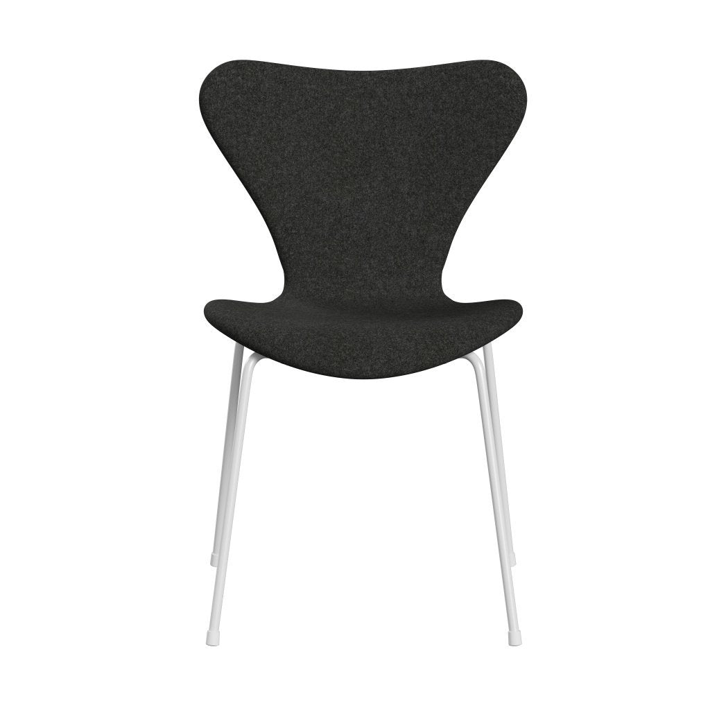 Fritz Hansen 3107 Chair Full Upholstery, White/Divina Melange Grey