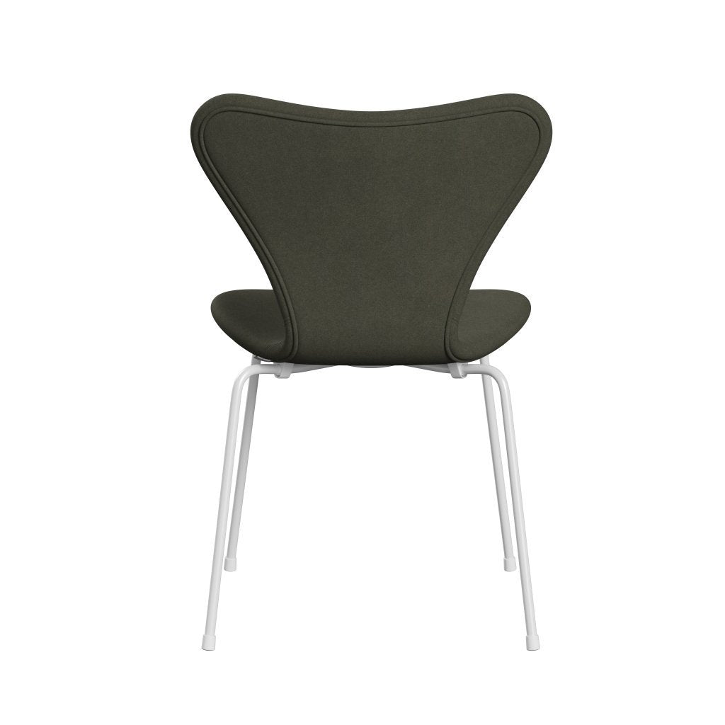 Fritz Hansen 3107 Krzesło pełna tapicerka, White/Divina Military Green