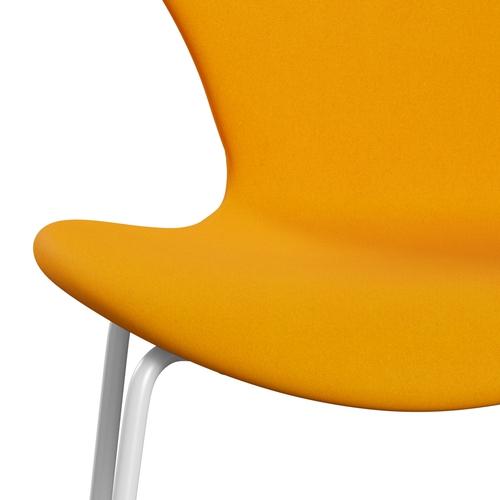 Fritz Hansen 3107 Krzesło pełna tapicerka, biały/divina Orange (DIV426)