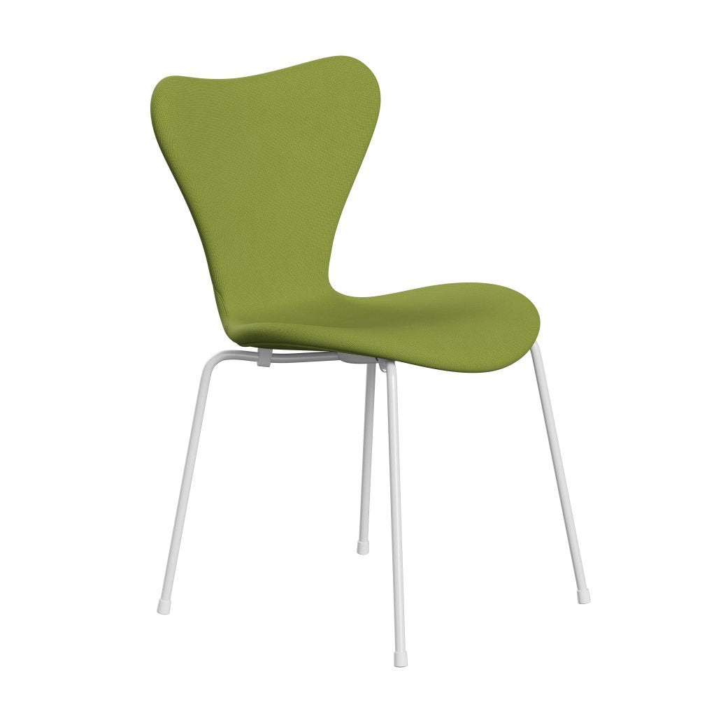 Fritz Hansen 3107 Chair Full Upholstery, White/Fame Light Grass Green