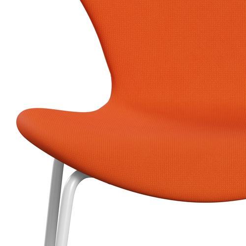 Fritz Hansen 3107 Chair Full Upholstery, White/Fame Orange (F63016)