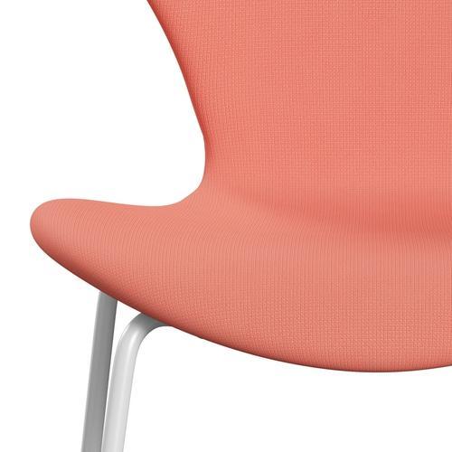 Fritz Hansen 3107 Chair Full Upholstery, White/Fame Pink Light