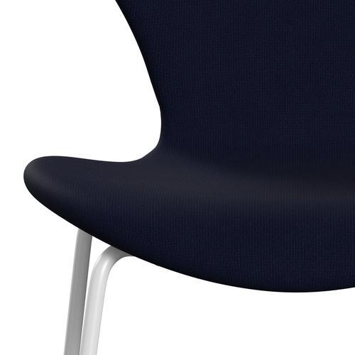 Fritz Hansen 3107 Chair Full Upholstery, White/Fame Black Blue