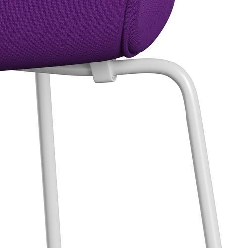 Fritz Hansen 3107 Chair Full Upholstery, White/Fame Violet