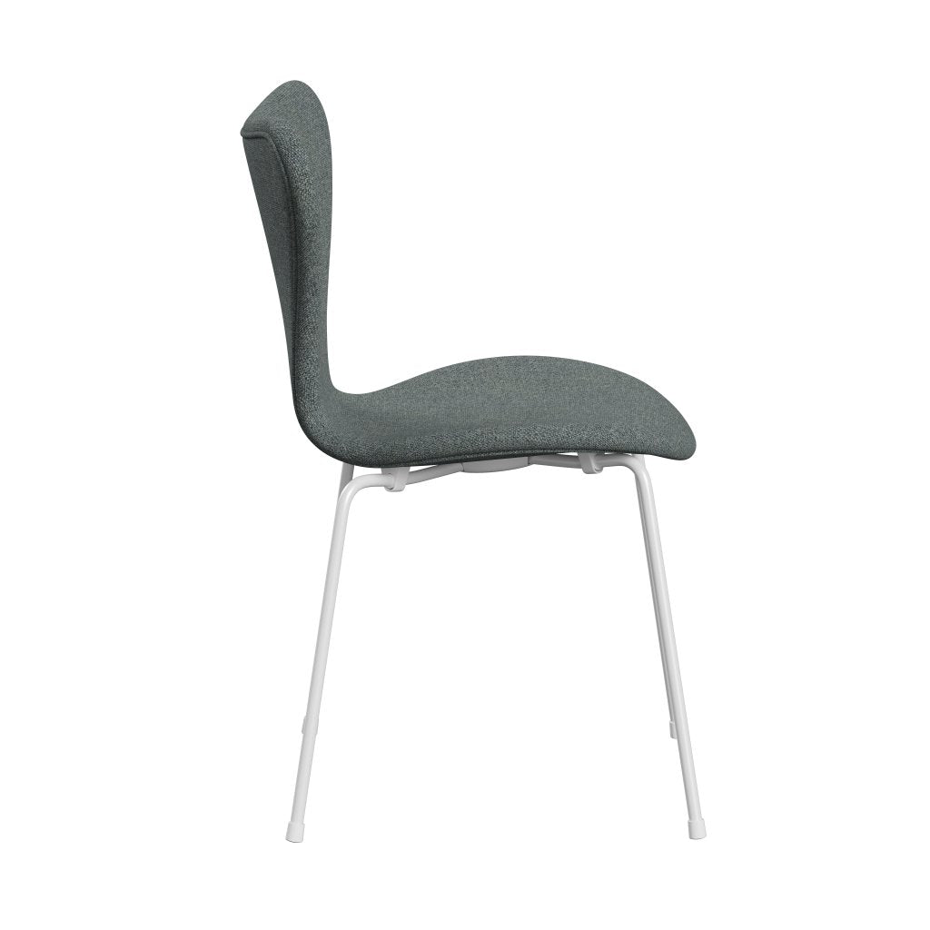 Fritz Hansen 3107 Krzesło pełne tapicerka, biały/hallingdal grey