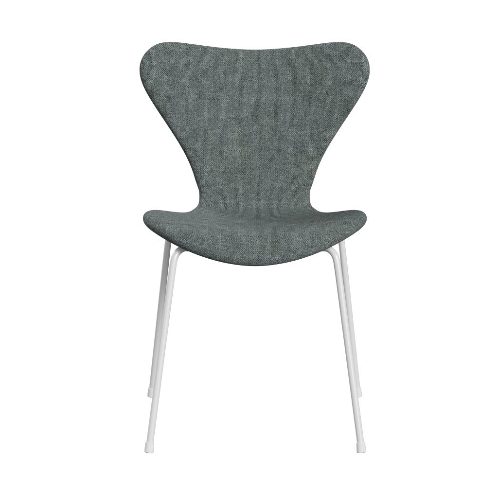 Fritz Hansen 3107 Krzesło pełne tapicerka, biały/hallingdal grey