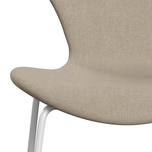 Fritz Hansen 3107 Full Tapicerka, White/Hallingdal Sand